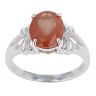 9ct White Gold Labradorite Oval Gemstone Single Stone Ring