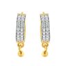 22ct Yellow Gold  Cubic Zirconia Hoop earring with dropper