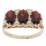 9ct Yellow Gold Heart Pattern Three Stone Ring