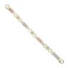 9ct Yellow, White and Rose Gold Fancy Bracelet 7.5"