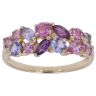 9ct Yellow Gold Tanzanite and Amethyst Fancy Ring