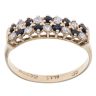 9ct Yellow Gold Cubic Zirconia and Sapphire Two Row Ring