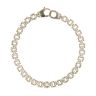 9ct Yellow and White Gold Fancy Brick Link Bracelet 8"