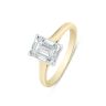18ct Yellow Gold 2.00ct Emerald Cut Diamond Solitaire Ring G VS And Lab Grown