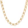9ct Yellow Gold Patterned and Plain Belcher Chain 16"
