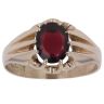 9ct Yellow Gold Garnet Solitaire Signet Ring