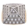 Silver Gold Plated Cubic Zirconia Pyramid Ring