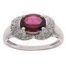 9ct White Gold 0.15ct Diamond And Garnet Ring