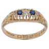 18ct Yellow Gold 0.10ct Diamond and Sapphire Five Stone Ring
