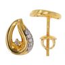 22ct Yellow and White Gold Cubic Zirconia Stud Earrings