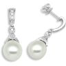 18ct White Gold 0.50ct Diamond & Pearl Drop Earrings