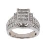 18ct White Gold 1.50ct Princess and Brilliant Cut Diamond Cluster Ring