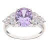 Silver Lavender and Cubic Zirconia Fancy Ring