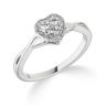 9ct White Gold 0.22ct Natural Diamond Halo Heart Cluster Ring