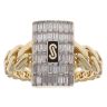 14ct Yellow Gold Monaco Classic Plain Baguette Link Signet Ring