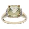 9ct Yellow Gold 0.05ct Diamond and Peridot Solitaire Ring