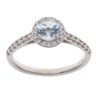 14ct White Gold 0.15ct Diamond and Aquamarine Cluster Ring