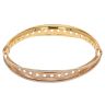 22ct Yellow White and Rose Gold Diamond Cut Patterned Wave Bangle