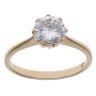 9ct Yellow Gold Cubic Zirconia Solitaire Ring