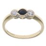 9ct Yellow Gold Sapphire and Cubic Zirconia Three Stone Ring