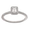 Platinum 0.55ct Emerald And Brilliant Cut Diamond Cluster Ring