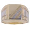 14ct Yellow and White Gold Square Signet Ring