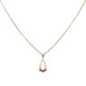 9ct Yellow Gold Garnet Three Stone Pendant and Chain 16"