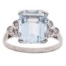 18ct White Gold 0.05ct Diamond and Aquamarine Single Stone Ring