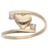 14ct Yellow Gold Child's Twist Heart Cubic Zirconia Ring