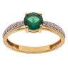 22ct Yellow Gold Green Cubic Zirconia Solitaire Ring