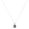 9ct Yellow Gold 0.05ct Diamond and Smoky Quartz Pendant and Chain 18"