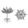 Silver Cubic Zirconia Flower Cluster Stud Earrings By Icesia