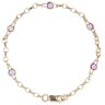9ct Yellow Gold Amethyst Belcher Bracelet 7.5"