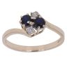 9ct Yellow Gold 0.05ct Diamond and Sapphire Cluster Ring