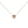 9ct Yellow and Rose Gold Heart Floral Pendant and Chain 18"