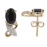 9ct Yellow Gold 0.01ct Diamond and Sapphire Fancy Earrings