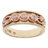 9ct Yellow and Rose Gold 0.05ct Diamond Clogau Vine Ring