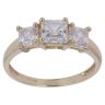 14ct Yellow Gold Cubic Zirconia Three Stone Ring