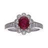 18ct White Gold Ruby And Diamond Cluster Ring