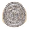 9ct Yellow Gold 1.75ct Brilliant And Baguette Cut Diamond Swirl Cluster Ring