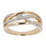 9ct Yellow Gold 0.23cts Diamond Crossover Wave Ring by Anya Belle