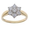 18ct Yellow Gold 1.00ct Brilliant Cut Diamond Daisy Cluster Ring