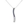 9ct White Gold Cubic Zirconia Wave Pendant and Curb Chain 18"