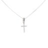 Silver Cubic Zirconia Cross Pendant And Chain 18" By Icesia