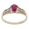 9ct Yellow Gold 0.10ct Diamond and Ruby Solitaire Ring