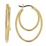 Gold Plated Silver Duo Oval Hoop  Earrings