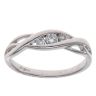 9ct White Gold 0.20ct Brilliant Cut Diamond Trilogy Twist Ring