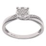9ct White Gold 0.20ct Brilliant Cut Diamond Twist Cluster Ring