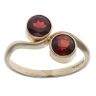 9ct Yellow Gold Garnet Two Stone Ring