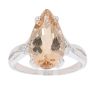 9ct White Gold 0.05ct Diamond And Orange Gemstone Ring